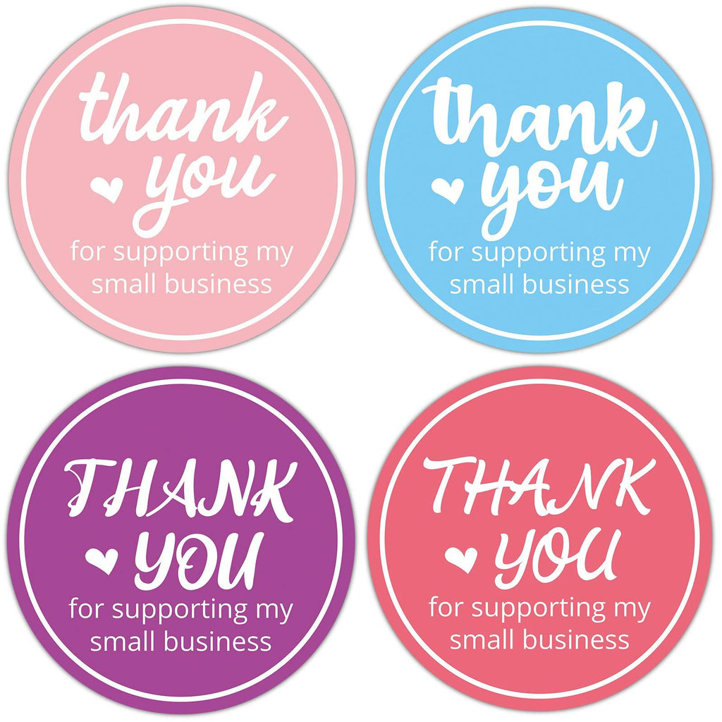 1.5" Thank You for Supporting My Small Business Stickers/800 Labels Per Roll, 4 Pastel Colors, Round Labels for Sealing, Decoration(Pastel Colors-1.5inch)