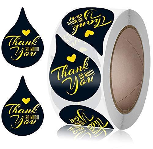 Thank You Stickers Roll, 500 Labels Thank You Stickers for Christmas Gifts, Bakeries, Crafters, Small Business Owners