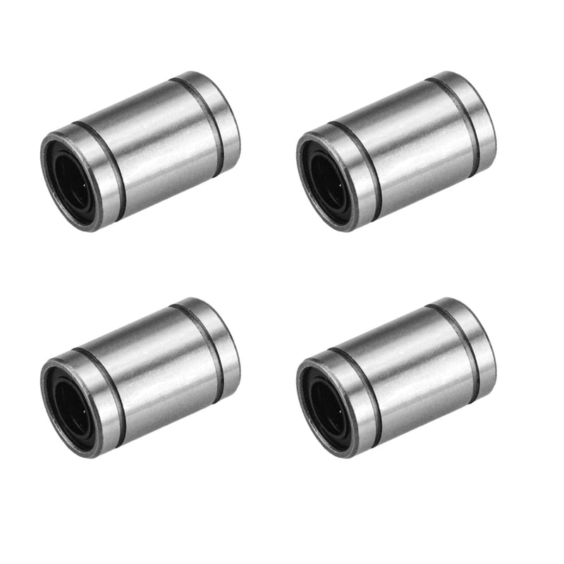 4 Pcs LM5UU Linear Ball Bearings, 5mm Bore Dia, 10mm OD, 15mm Length with Double Side Rubber Seal Great for CNC,3D Printer