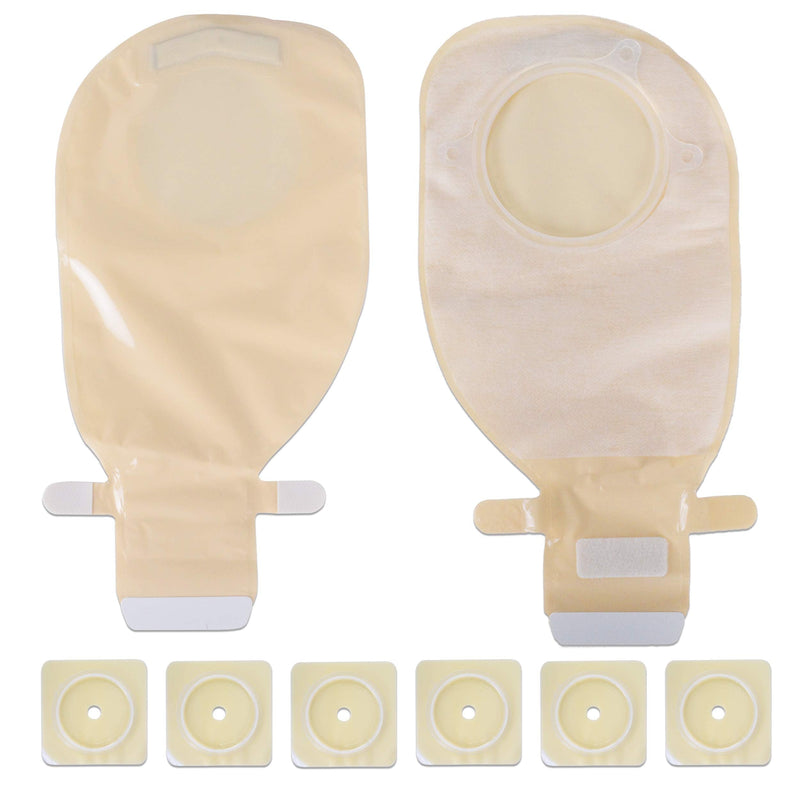 Carbou 21PCS Ostomy Supplies Colostomy Bags,Two Piece Drainable Pouches with Closure, Ileostomy Stoma Care,Cut-to-Fit(15pcs Bags+6pcs Barrier) 23 Piece Set