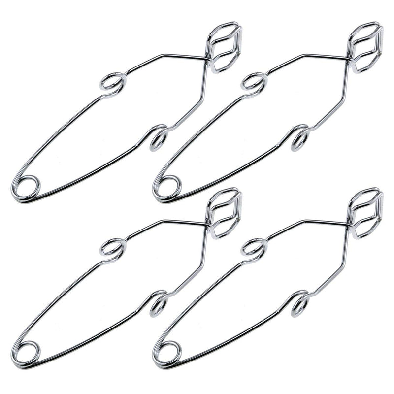 E-outstanding 4-Pack Steel Wire Test Tube Clamp 145mm Fit for 5-40mm Tube Heating Glass Tube Tongs Supplies Lab Test Tube Holder Sprung Tool