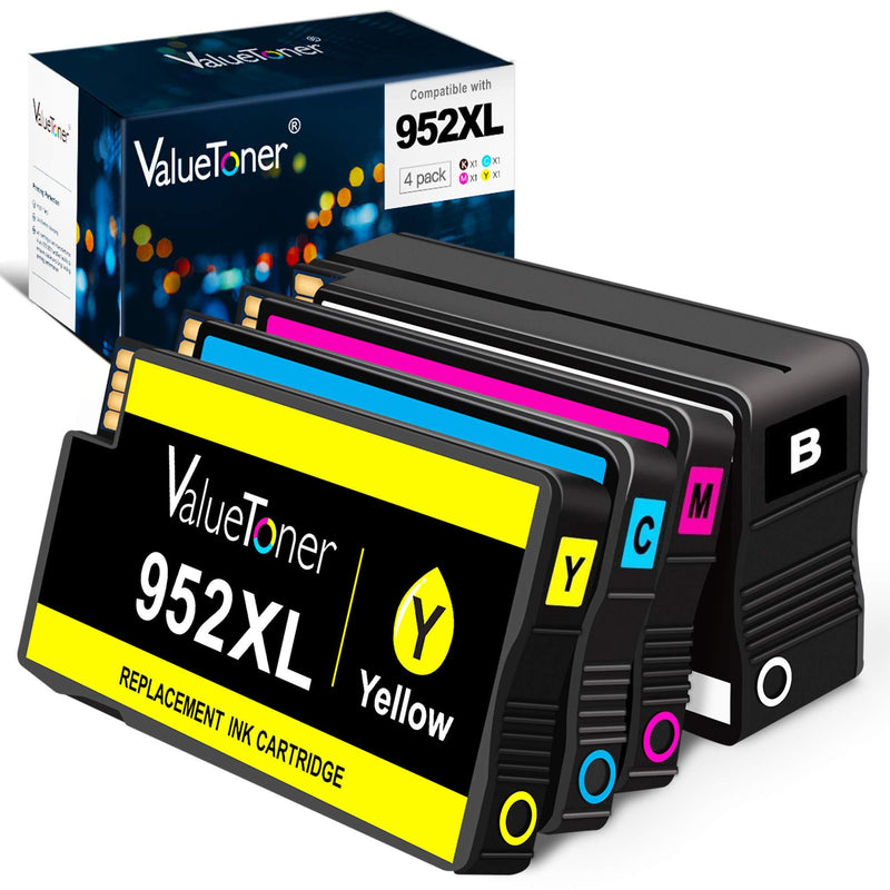 Valuetoner Remanufactured Ink Cartridges Replacement for HP 952 XL 952XL High Yield for OfficeJet Pro 8710 8720 7740 8740 7720 8715 8702 Printer (1 Black,1 Cyan,1 Magenta,1 Yellow, 4 Pack)