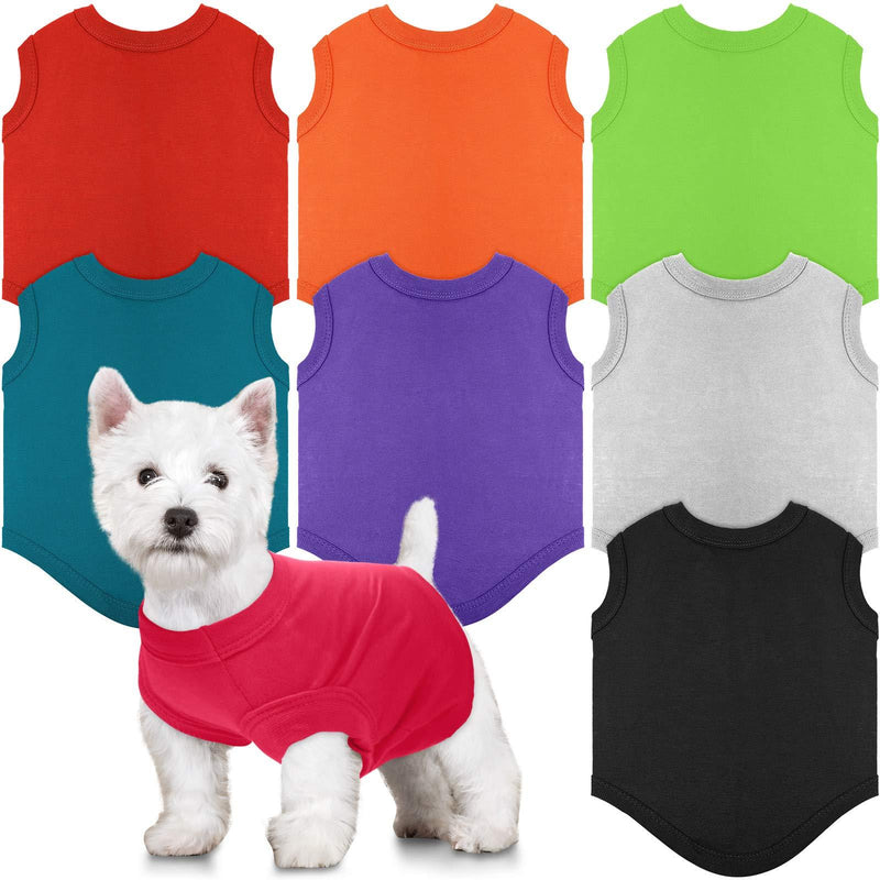 8 Pieces Dog Shirts Pet Puppy Blank Clothes Summer Soft Dog T-Shirt Breathable Dog Plain Shirts Puppy Clothes Outfit for Most Dogs Cats Puppy Pet (S) Small (8 Count)