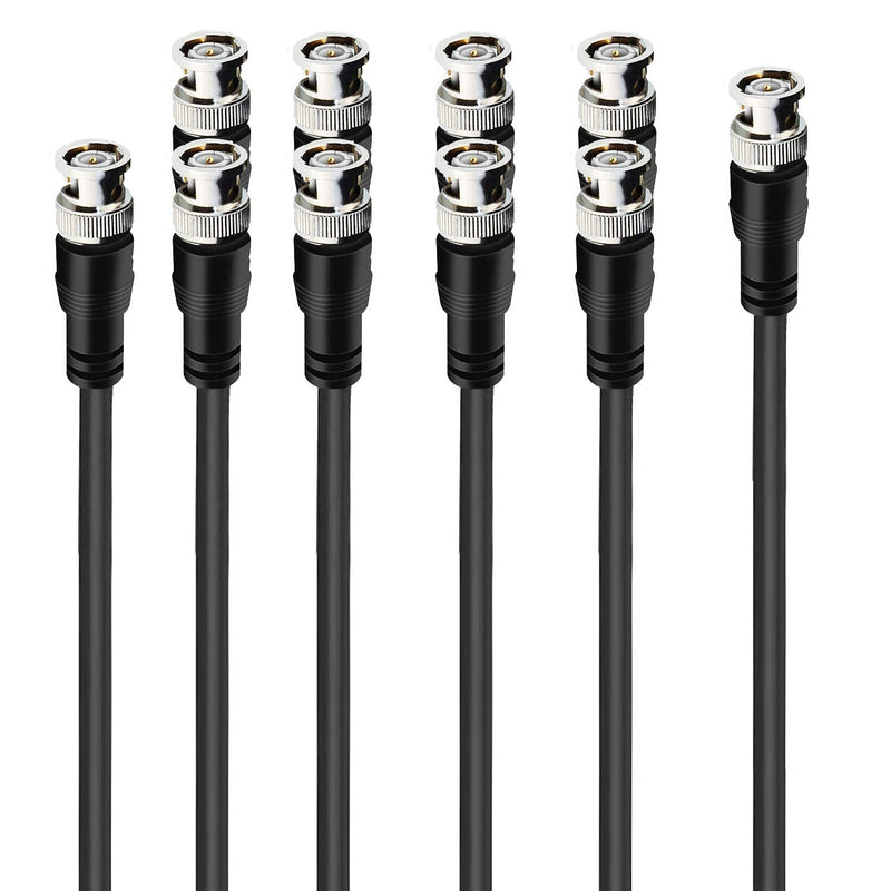 JOINSI 5-Pack 5ft BNC Male to BNC Male Jumper 75-Ohm Cable Extension Connector for CCTV DVR to TV System 5 Pack 5 Feet