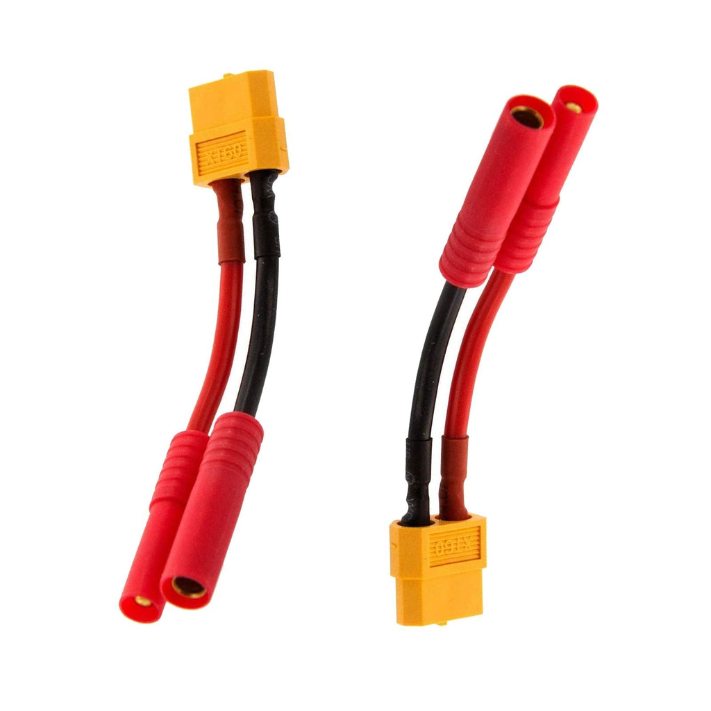 LinsyRC 2pcs XT60 Plug Female Connector to HXT 4MM 4.0MM Banana Plug Bullet Male Female Connector Wired Adapter for RC Lipo Battery