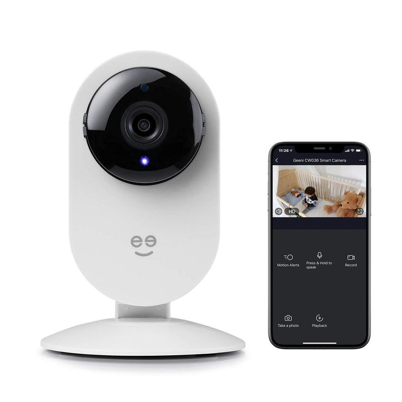 Geeni Glimpse 1080p HD Smart Camera – Indoor Home Security Camera – No Hub Required – Motion Detection Camera – Smart Camera Compatible with Alexa and Google Assistant, Requires 2.4 GHz Wi-Fi