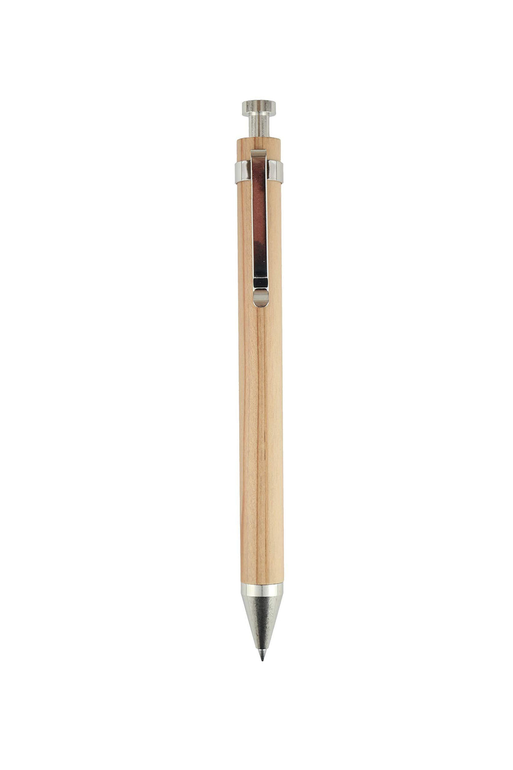 Wooden cypress click ballpoint pen 0.7mm (made in Japan) &mitsubishi 0.7mm,ballpoint pen refill set(WOOD-4/S-7L)