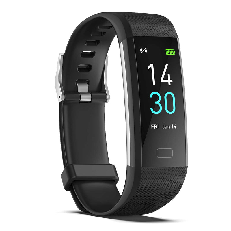 ENGERWALL Fitness Tracker with Step Counter /Calories /Stopwatch, Activity Tracker with Heart Rate Monitor, IP68, Health Tracker with Sleep Tracker, Smartwatch, Pedometer Watch for Women Men Kids Black