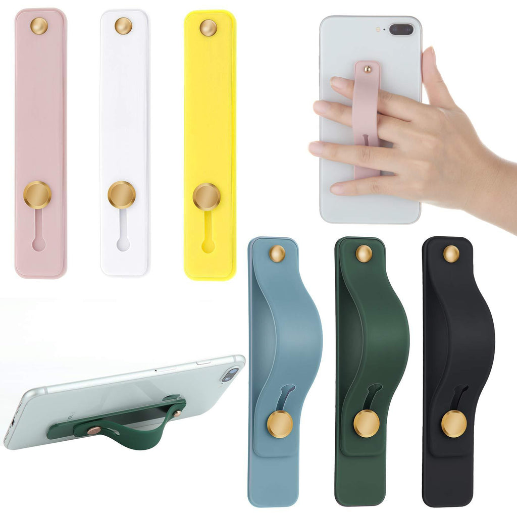 6 Pieces Phone Grip Holder Cell Phone Grip Strap Telescopic Phone Finger Strap Stand Universal Finger Kickstand for Most Smartphones, 6 Colors (Chic Colors) Chic Colors