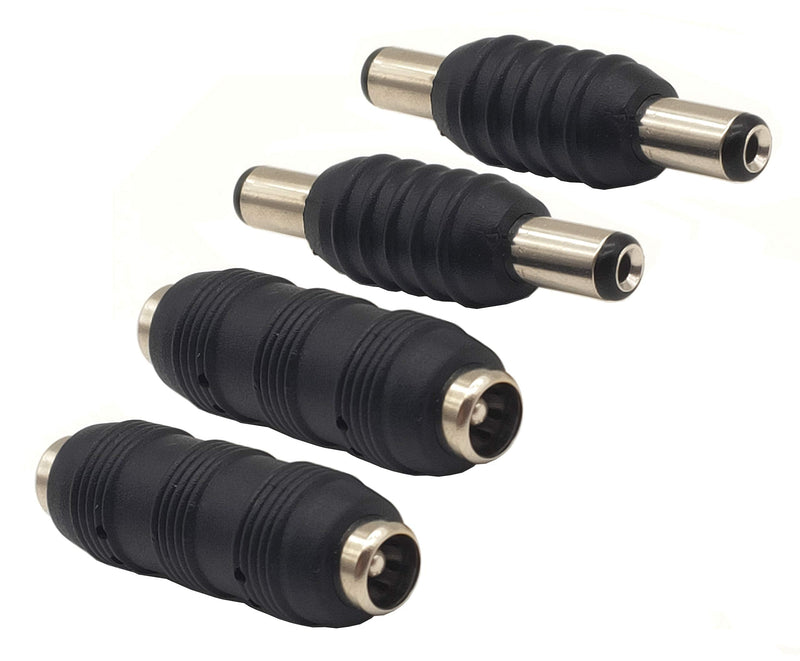 Traodin 5.5mm X 2.1mm DC Power Adapter, (2 Pairs) DC Power 5.5mm x 2.1mm Female to Female Coupler, Male to Male Coupler LED/CCTV Camera