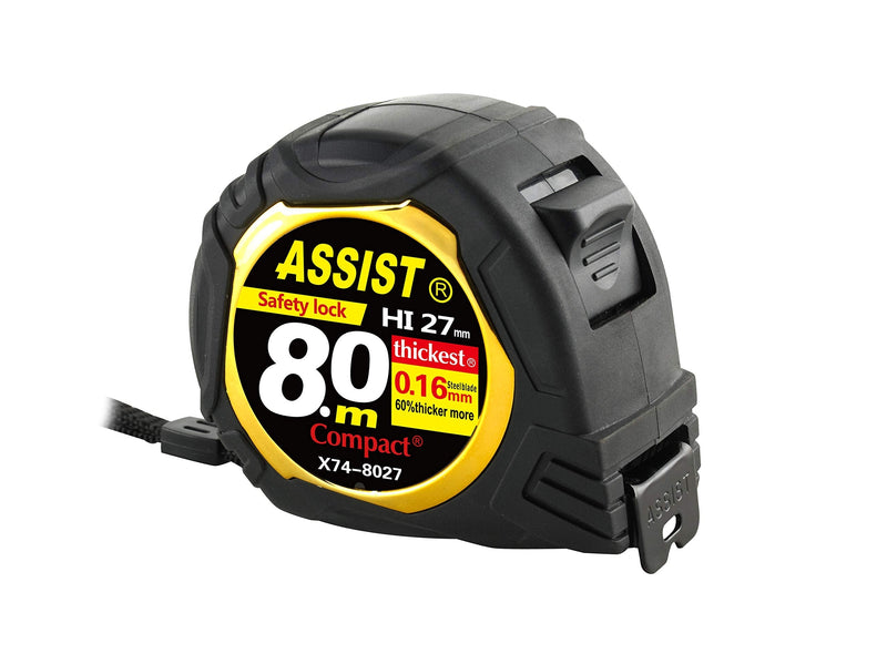 ASSIST 26FT Measuring Tape By ASSIST 3.2m Level Standout, both side printing metal blade,60% thicker blade,Heavy duty,8 times longer lifetime than normal one,Industray grade