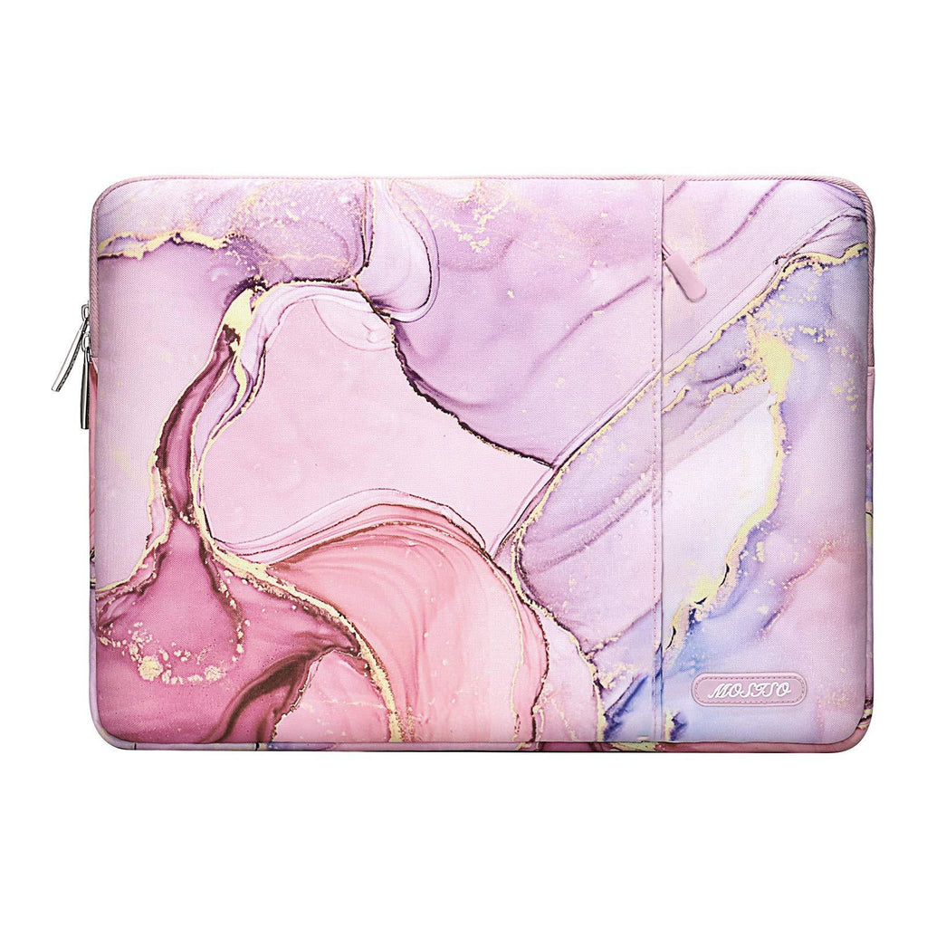 MOSISO Laptop Sleeve Compatible with 13-13.3 inch MacBook Pro, MacBook Air, Notebook Computer, Polyester Vertical Bag with Pocket Marble MO-MBH216 13.3 inch