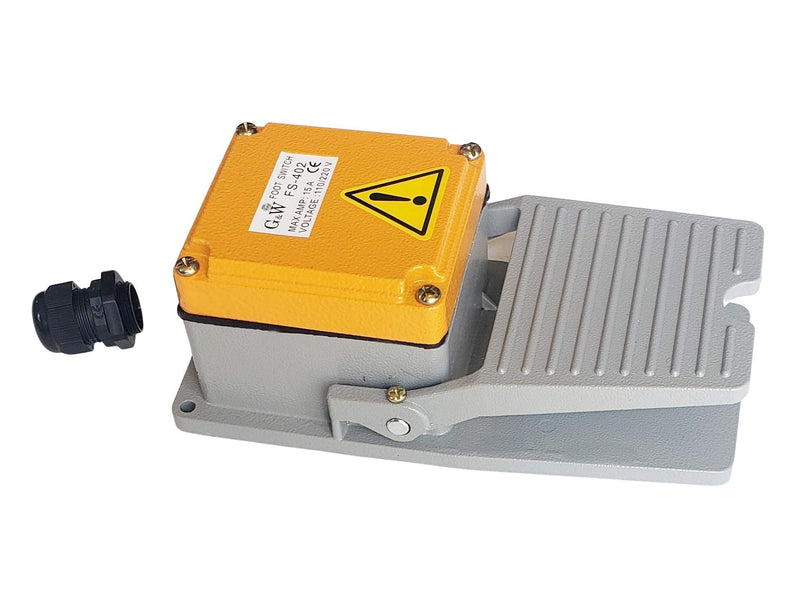 G&W Heavy Duty Foot Pedal Switch Momentary AC 15A SPDT NO NC Industrial Aluminum Body FSW-402