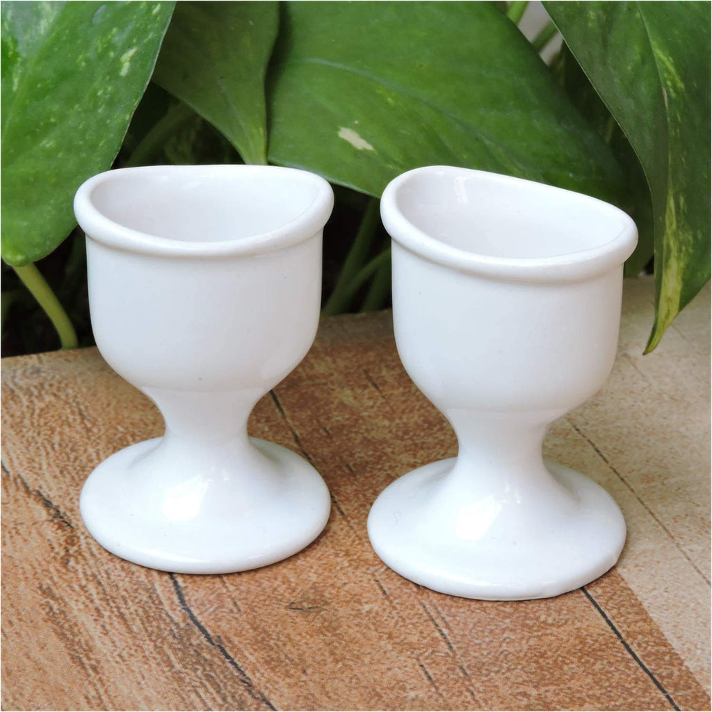 Porcelain Ceramic Eye Wash Cup for Keep Your Eyes Clean and Healthy (Set of 2) with Velvet Gift Packing Box