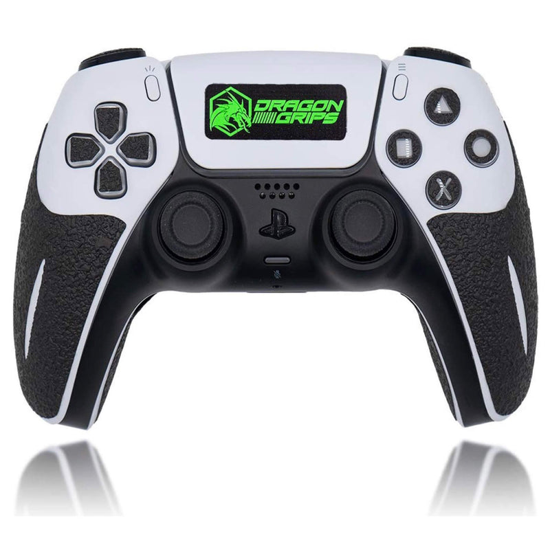 Dragon Grips Controller Grips for PS5 Controllers Textured Skin kit for Playstation 5 Dualsense. Haptic Compatible Gaming Controller Grip Skins for Buttons, triggers, D-pad Black 22 pcs (Single Unit) Single Unit