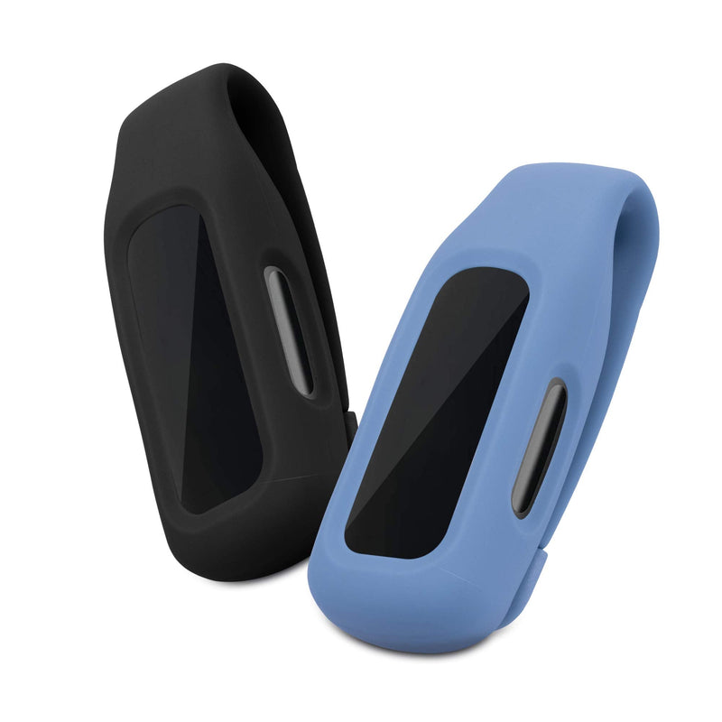 kwmobile 2X Clip Holders Compatible with Fitbit Inspire 2 / Ace 3 - Clip-On Holder Replacement Set - Black/Slate Grey black / slate grey
