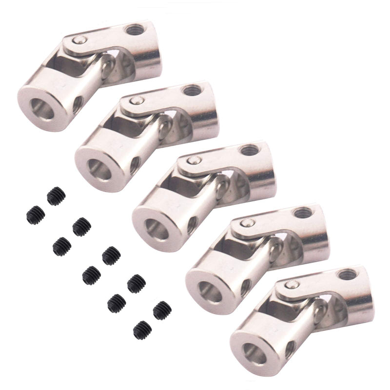 5Pack Vgoohobby Universal Rotatable Steering Shaft U Joint Coupling Motor Connector Coupler for RC Car Robot Crawler Boat (4mm to 4mm) 4mm to 4mm