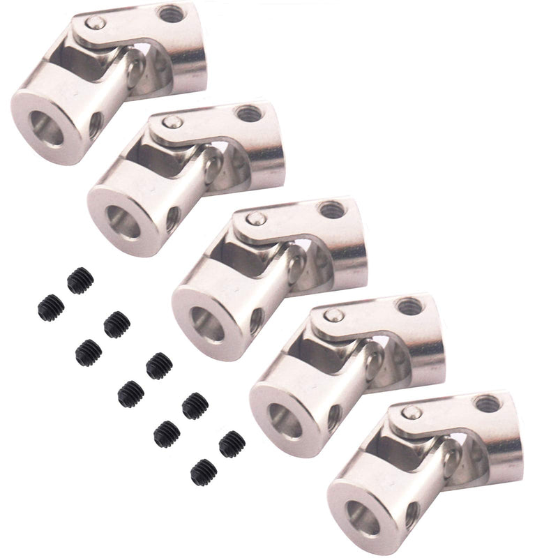5Pack Vgoohobby Universal Rotatable Steering Shaft U Joint Coupling Motor Connector Coupler for RC Car Robot Crawler Boat (5mm to 5mm) 5mm to 5mm