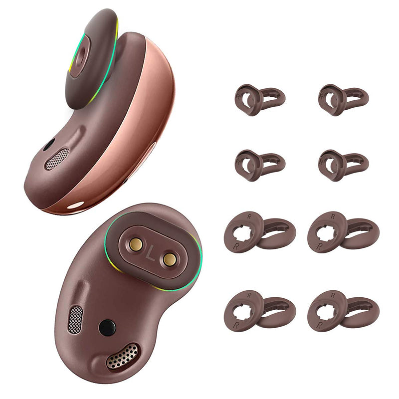 [8 Pairs] for Galaxy Buds Live Ear Tips,Woocon Anti-Slip/Dust Silicone Ear Tips Ear Cushion Ear Gel Accessories Compatible with Samsung Galaxy Buds Live - S/L (Rose Gold) Rose Gold / 8 Pairs