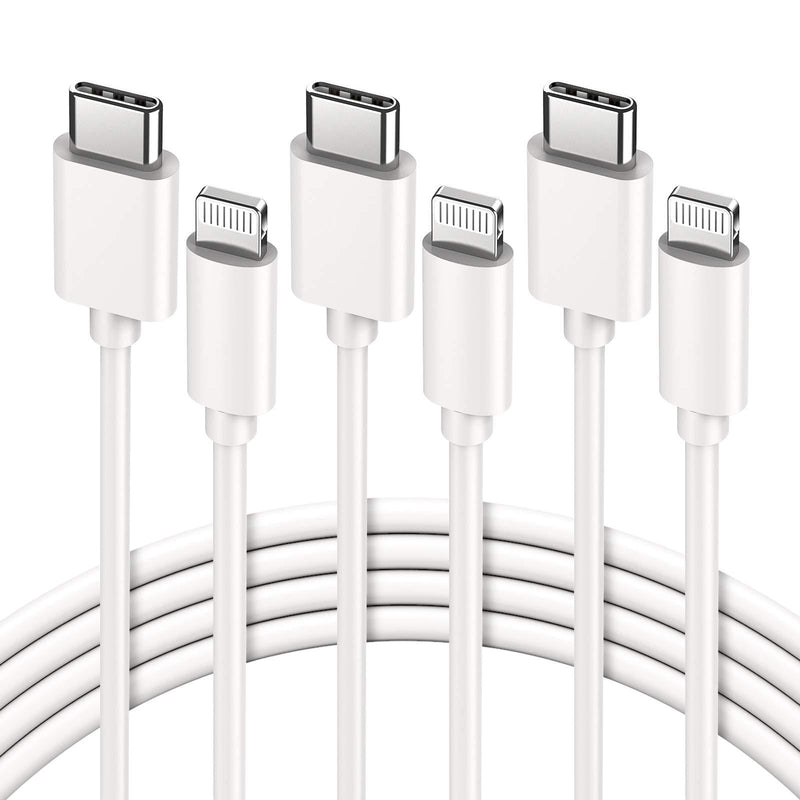 iPhone 12 Fast Charger Cable USB C to Lightning Cord - 3 Pack 6ft MFi Certified Charging Cord - Type C Port Support Quick Charging Syncing for iPhone 12 Mini Pro Max 11 SE(2020) X XS XR 8 Plus