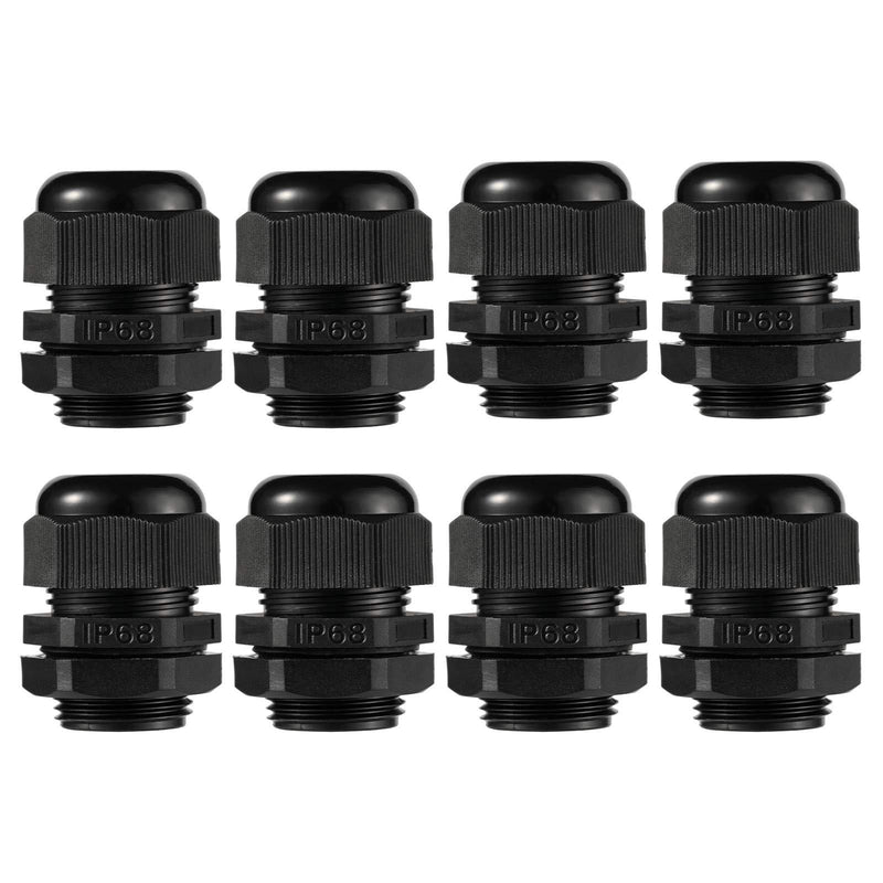 PENGLIN NPT1" Nylon Cable Glands, IP68 Waterproof Strain Relief Cord Connector, Black (1 Inch (8-Pack)) 1 Inch (8-Pack)