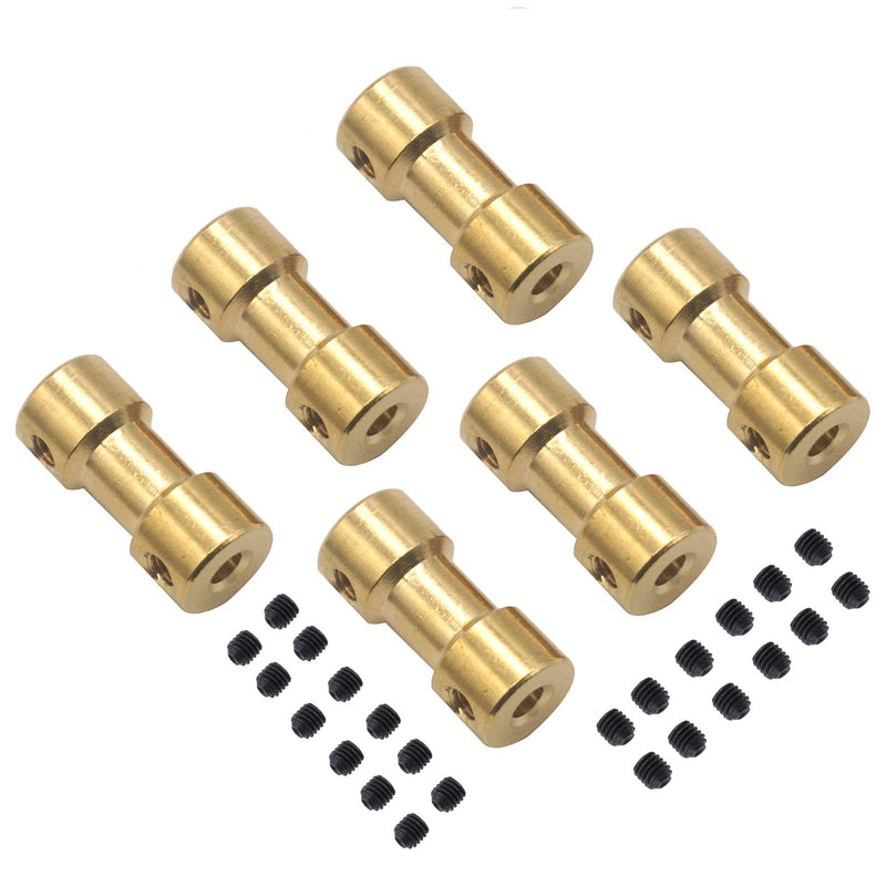 6Pack Vgoohobby Brass Motor Shaft Coupling Coupler Connector Sleeve Joint Adapter for RC DIY Airplane Boat Robot (3mm to 5mm) 3mm to 5mm