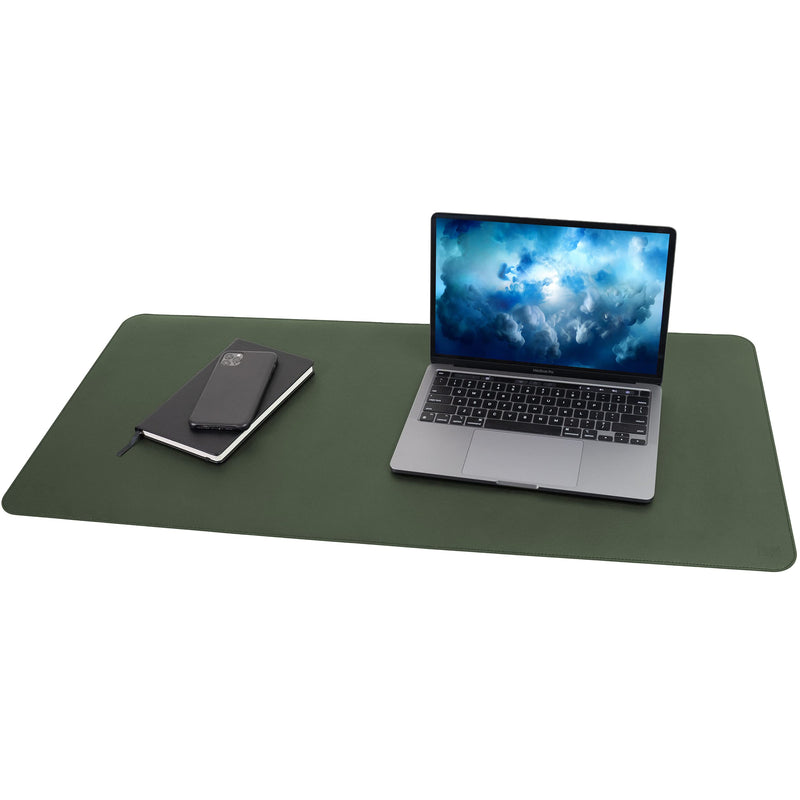 Non-Slip Leather Desk Pad 32â€ x 17â€, Vine Creations Desk Mat Protector Waterproof Dark Green - 2021 Upgraded Sewing PU Leather Mouse Pad Writing Surface, Office Decor Desktop Blotter for Top of Desk 32" x 17"