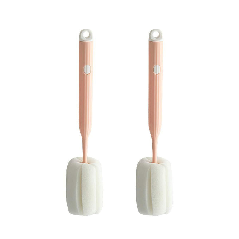Bottle Soft Brush -2Pcs Is Soft And Easy To Clean, Can Effectively Remove The Stain Residue On The Bottom Of The Cup (PINK-Brush) Pink-brush