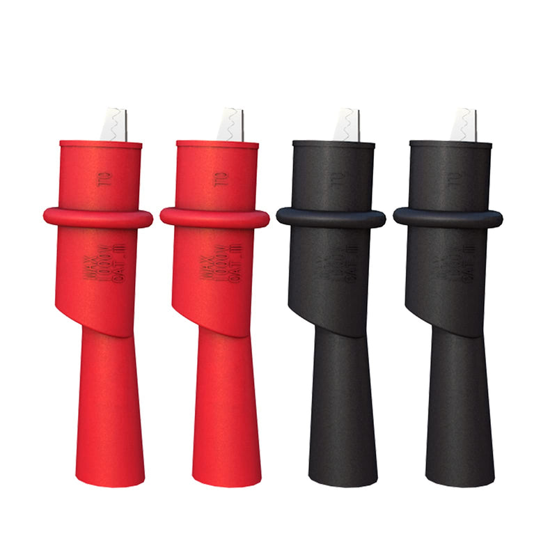 Goupchn Multimeter Push on Alligator Clips Set 4PCS Insulated Crocodile Clamps for Electrical Testing