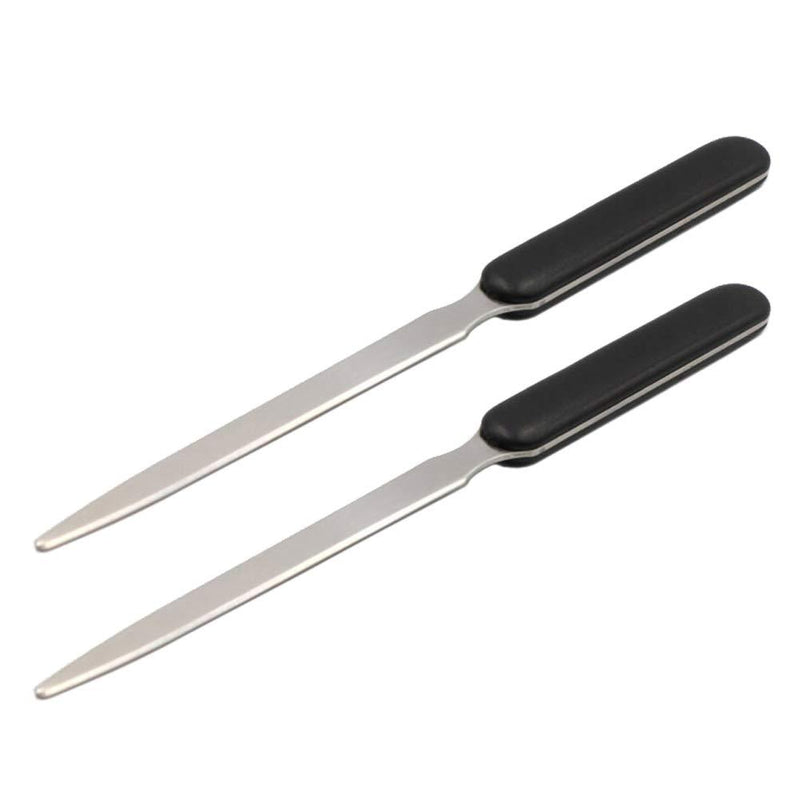 2 Pieces Stainless Steel Envelope Opener with Plastic Handle Letter Openers Lightweight Envelope Slitter Envelope Opening Slitter, Black Handle