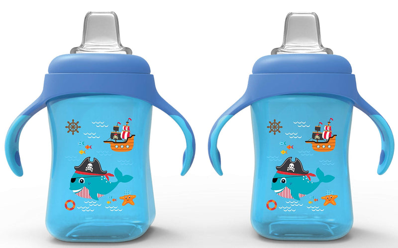 Avima Baby 10 oz Soft Spout Sippy Cups, Blue (Set of 2) 2 Count (Pack of 1)