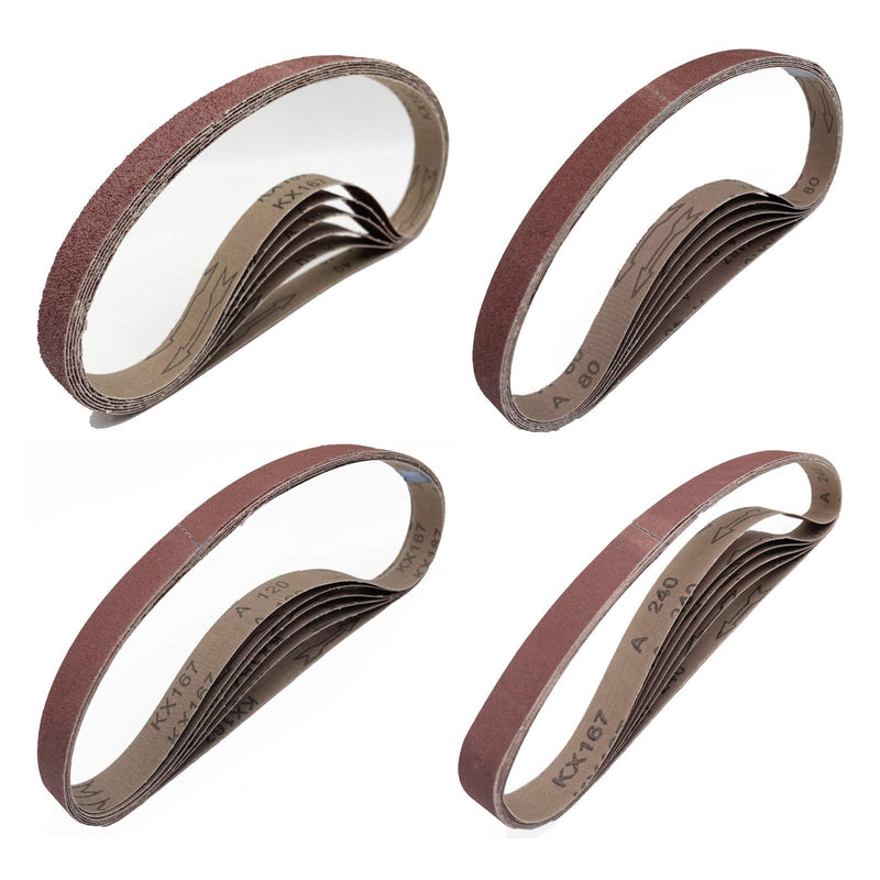 1 x 42-Inch Aluminum Oxide Sanding Belts, 40/80/120/240 Assorted Grits Abrasive Sandpaper for Belt Sander, 24 Pack 1x42 inch