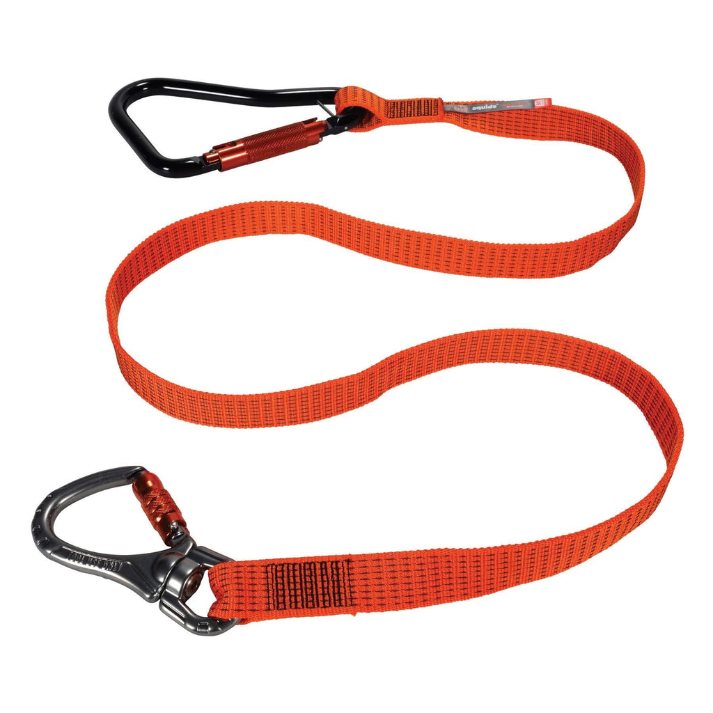 Ergodyne Squids 3149 Heavy Duty Tool Lanyard, Double Locking Carabiner, Tool Weight Capacity 80lbs Dual Carabiners