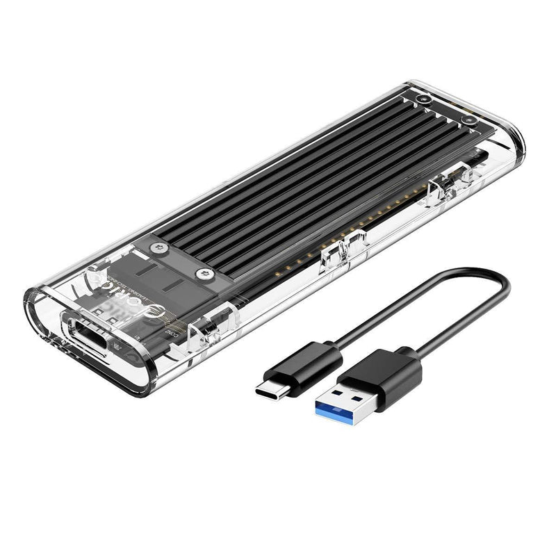 ORICO Tool-Free USB 3.1 Type-C to M.2 SATA SSD External Enclosure Adapter, Support NGFF(SATA Based) M.2 2280 2260 2242 2230 SSD Hard Drive Enclosure Adapter-(TCM2F, Black)