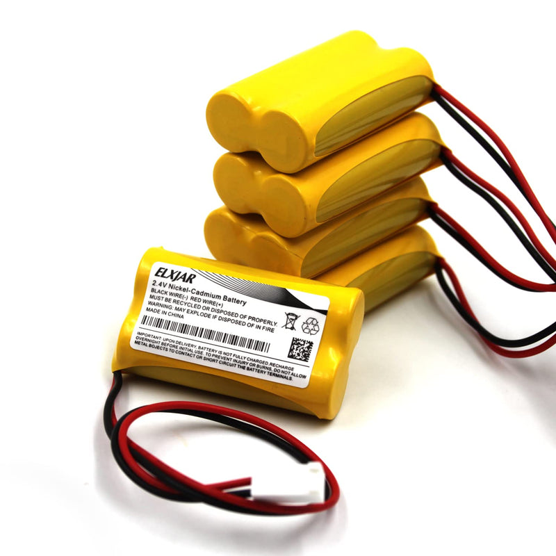 (5-Pack) 2.4V 800mAh Ni-CD Battery Pack Replacement for Dantona Custom-7, LITHONIA ELB-2P41N (CUSTOM-29), ELB-4804N (CUSTOM-241), Custom-276, OSA030 Exit Sign Emergency Light