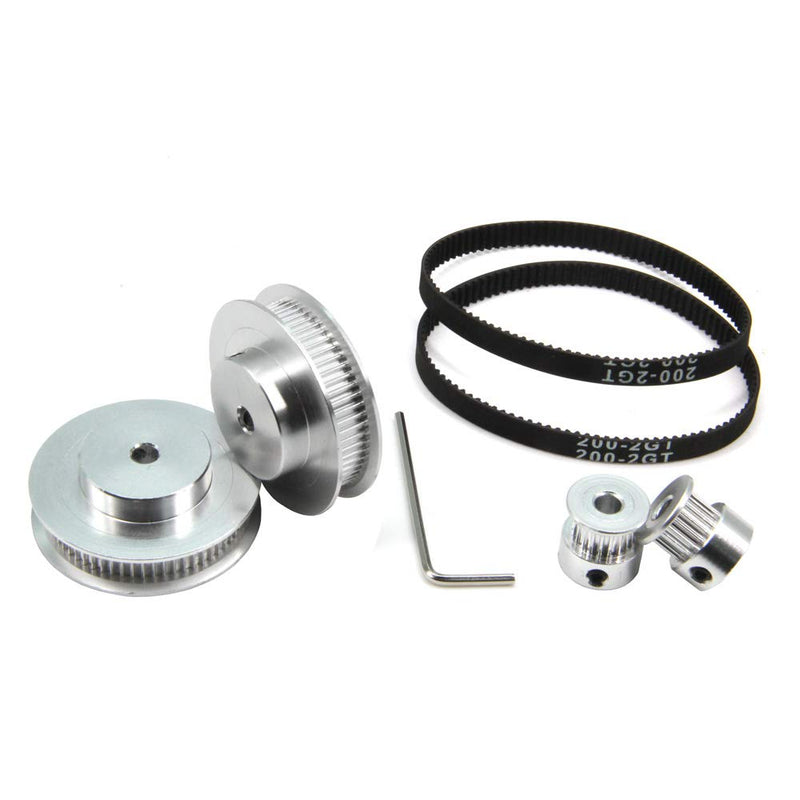 Zeberoxyz 2PCS Set GT2 Synchronous Wheel 20&60 Teeth 5mm Bore Aluminum Timing Pulley with 2PCS Length 200mm Width 6mm Belt (20-60T-5B-6) 20-60T-5B-6