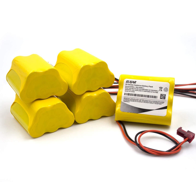 (5-Pack) 6V AA Ni-CD Battery Pack Replacement for Sure-Lite 026-149, SL026-149, S/L 026-149, ANIC1204, Energizer 41B020AF17201，Dantona CUSTOM-55 Emergency Lighting