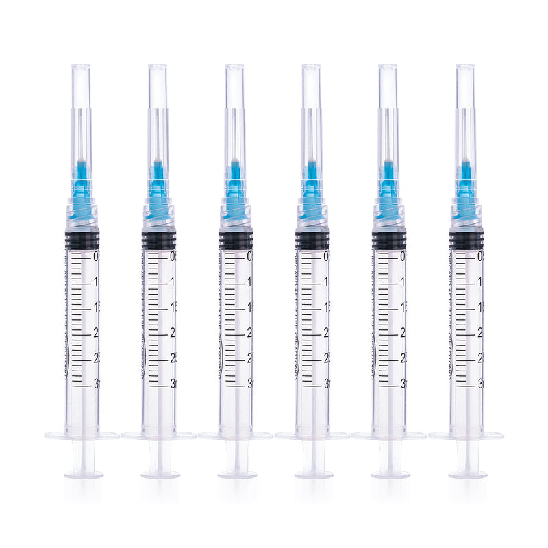 SHAOTONG 20 Pack 3ml/cc Luer Lock with 23 Ga Dispensing Tools, Individually Wrapped, for Industrial Dispensing, Science Lab, Refilling Cartridges or Glue Applicator