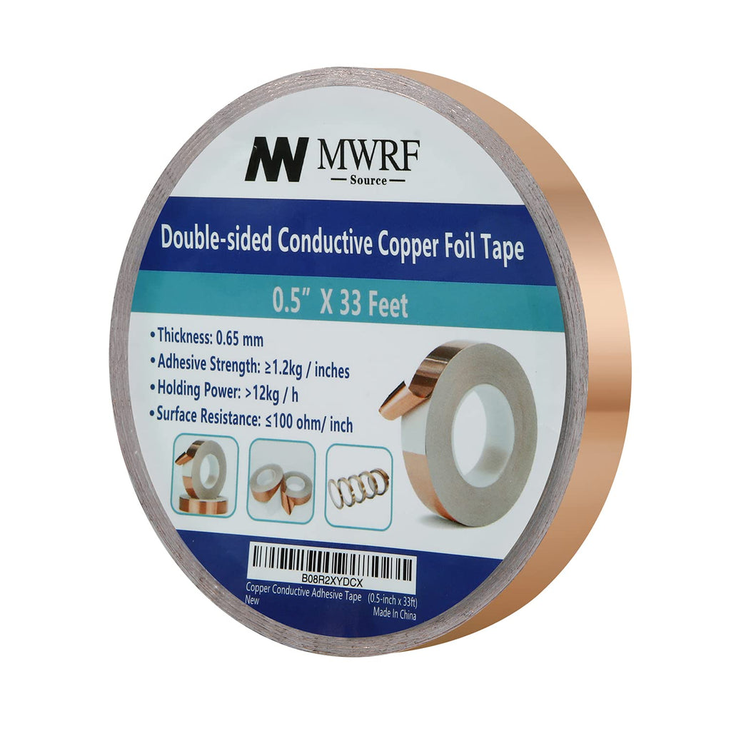 Copper Conductive Adhesive Tape (0.5 inch x 33 ft) 0.5 inch x 33 ft