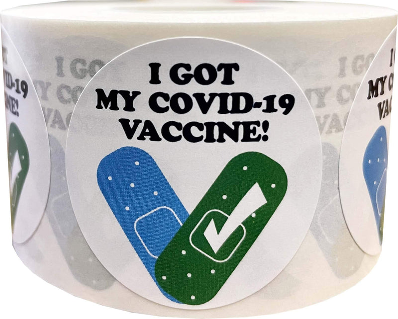 I Got My COVID-19 Vaccine Stickers 1.5 Inch 500 Total Labels