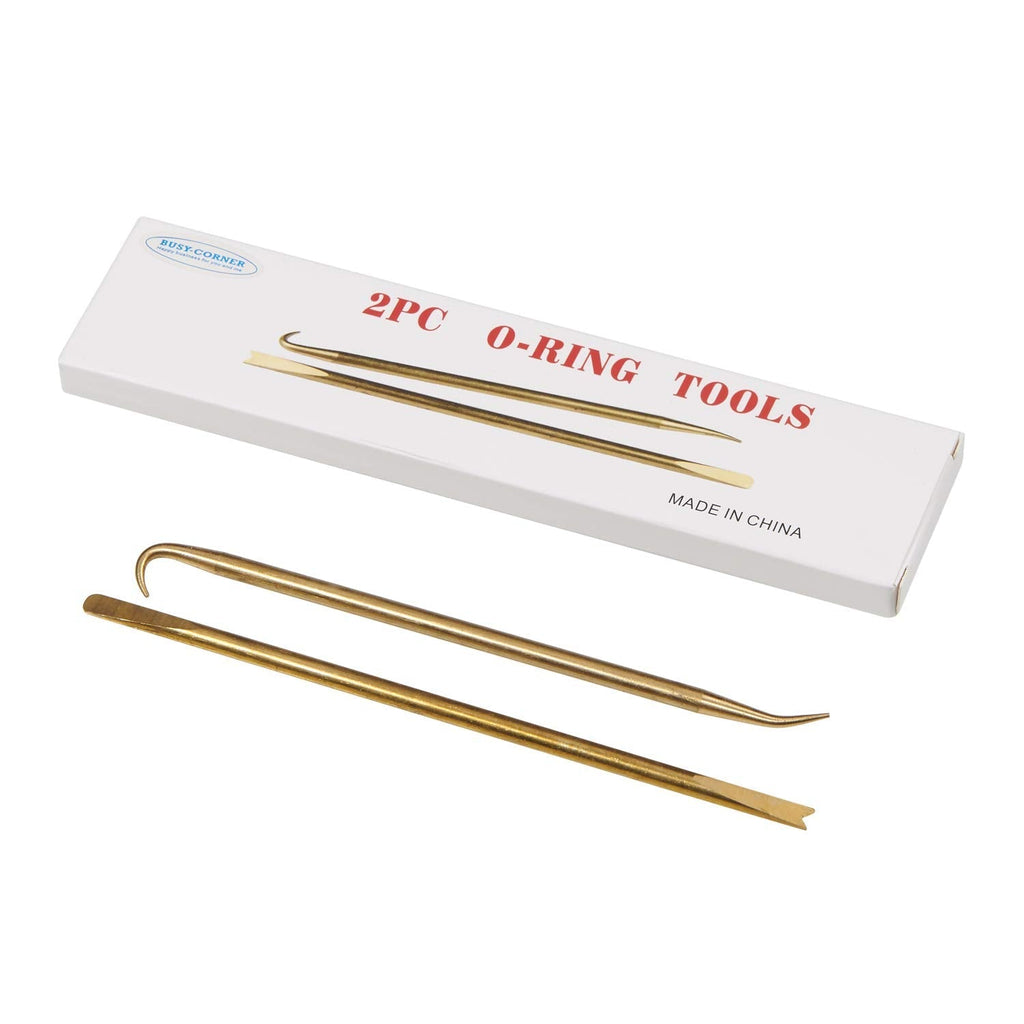 BUSY-CORNER Brass O-Ring Installation and Extraction Tools Kit, Set of 2 Pieces in a Color Box,Mini Hook O Ring Pick Set, for O Rings Removal,Oil Seal Puller and Extractor Remover in O-ringKit