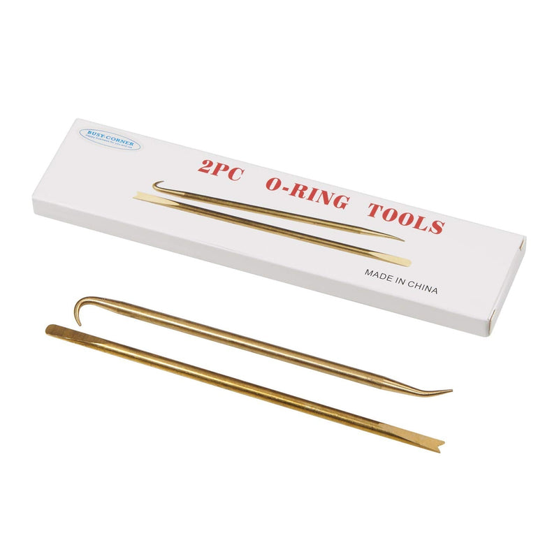 BUSY-CORNER Brass O-Ring Installation and Extraction Tools Kit, Set of 2 Pieces in a Color Box,Mini Hook O Ring Pick Set, for O Rings Removal,Oil Seal Puller and Extractor Remover in O-ringKit