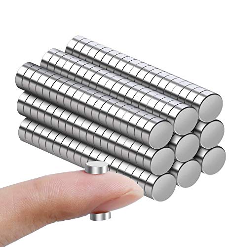 Fridge Magnets，6x2mm 100PCS, Refrigerator Magnets，Round Ferrite Magnets for Office, Hobbies, Crafts and Science, Tiny Size：6mmD2mmH Pack of 100 6*2mm100Packs