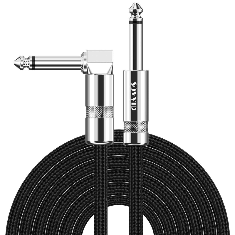 Guitar Cable 10ft, Sovvid Professional Instrument Cable Electric Guitar AMP Cord, 1/4inch TS Cable for Guitar Bass Mandolin Keyboard and Pro Audio (10FT, Black)