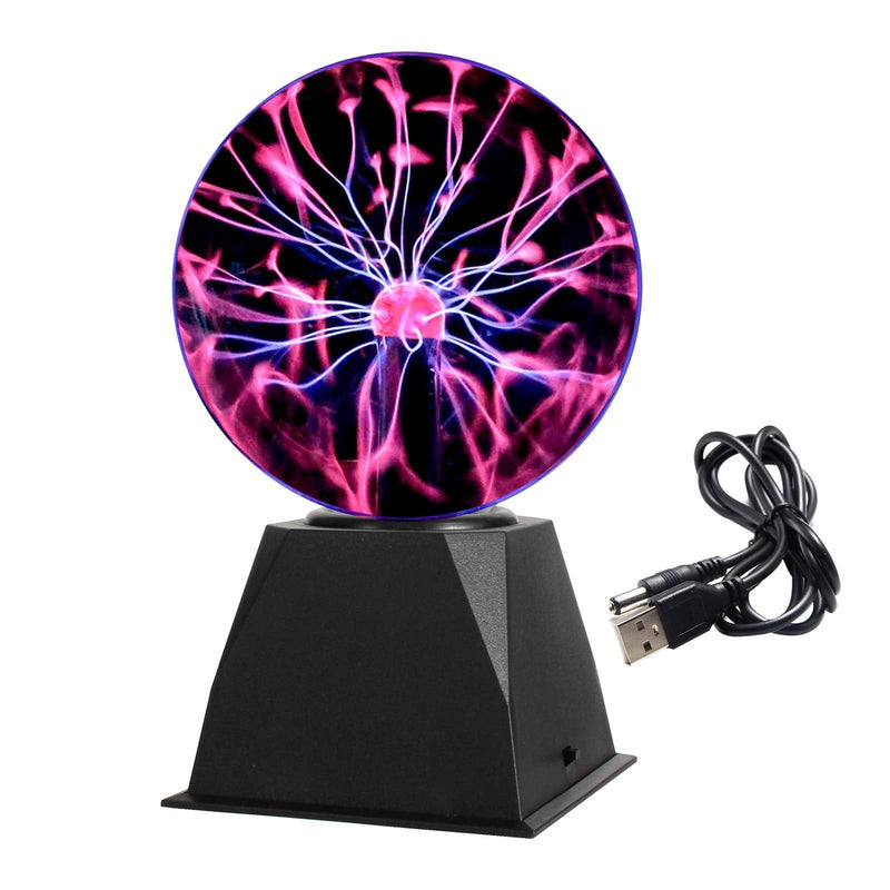 Gresus 6 Inch Magic Plasma Ball Lamp - Touch & Sound Sensitive Interactive USB Powered Plasma Lamp Nebula Sphere Globe, Science Educational Gift for Decorations/Parties/Bedroom