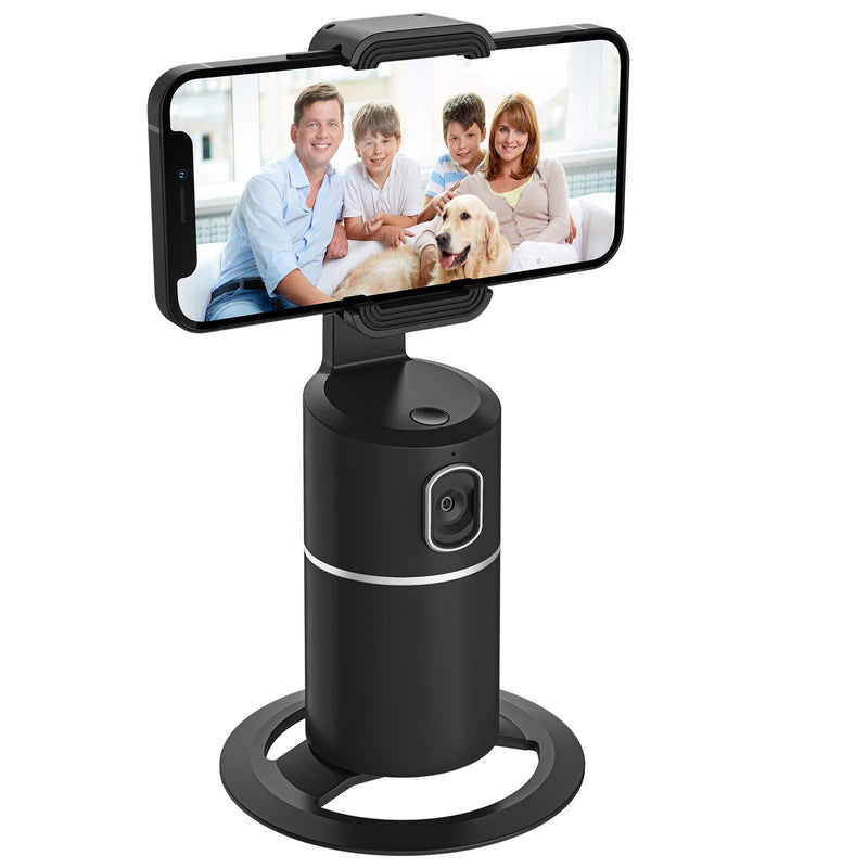 Auto Tracking Phone Holder,360° Rotation Face Body Track Mount,Tracking Tripod for Vlog Shooting Live Streaming,Build-in Battery,No APP Required(Black)… black
