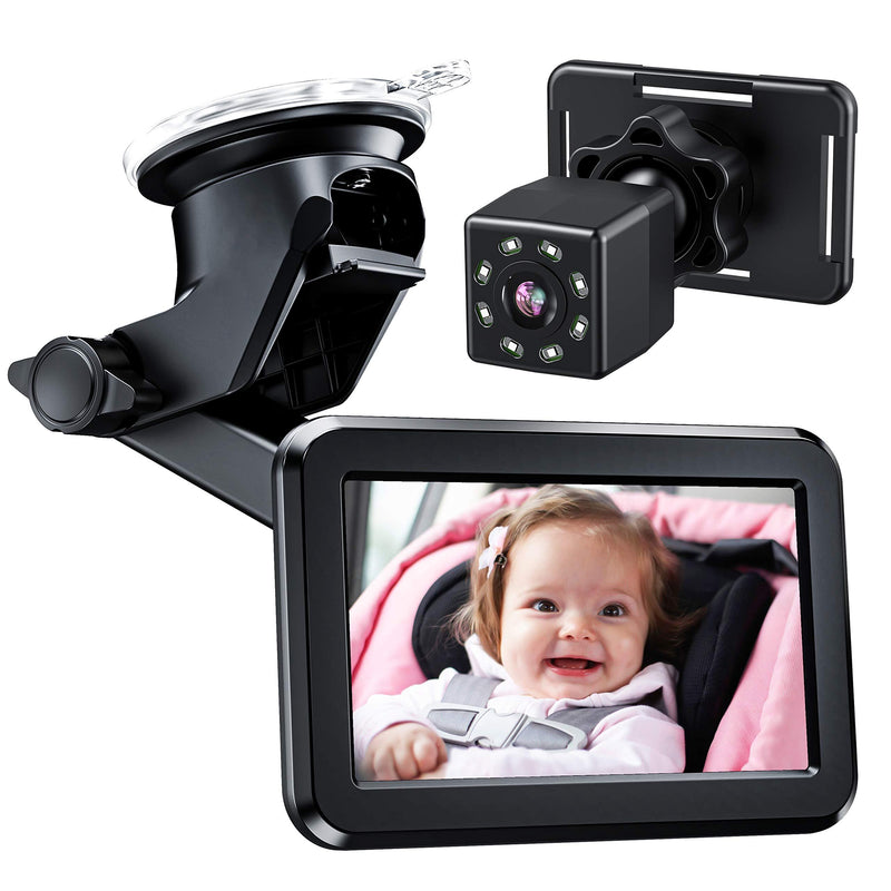Itomoro Baby Car Mirror, Back Seat Baby Car Camera with HD Night Vision Function Car Mirror Display, Reusable Sucker Bracket, Wide View, 12V Cigarette Lighter, Easily Observe the Babyâ€™s Move