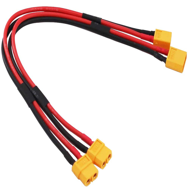 2 pcs XT60 Male Plug Connector to XT60 Female Plug Connector Adapter Extension with 30cm 14AWG Silicone Wire (xt60 Cable) xt60 cable