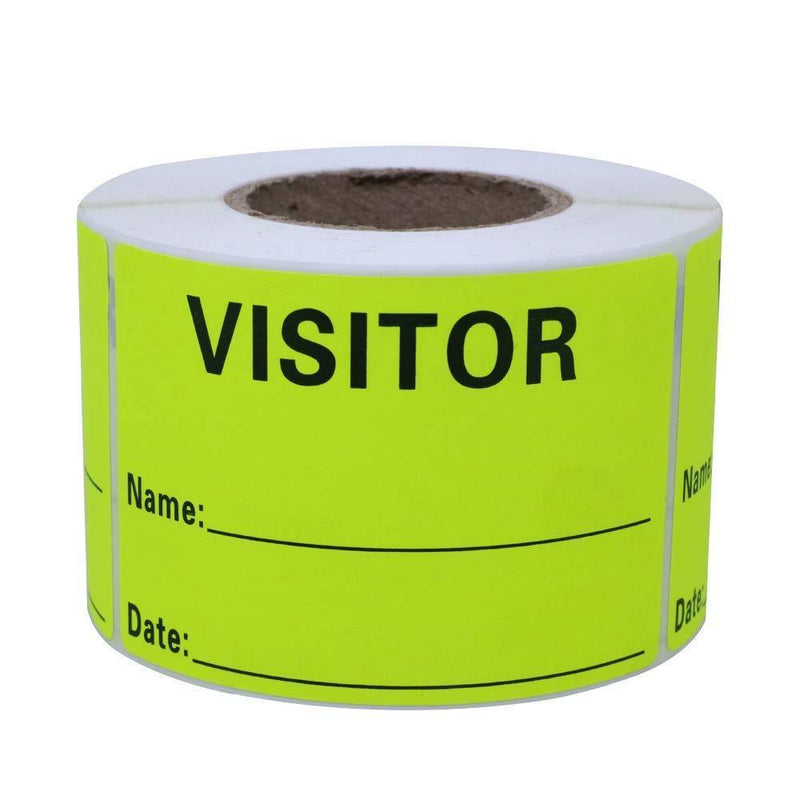 Aleplay Visitor Pass Labels 2×3 Inch Fluorescent Identification Total 300 Stickers Per Roll (Fluorescent Yellow, 1 Roll) Fluorescent Yellow