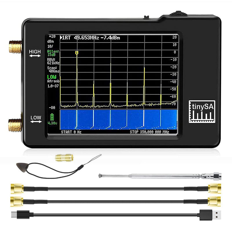 SDRGEEK TinySA Handheld Tiny Spectrum Analyzer 2.8 Inch Touching Display 100KHz-960MHz Screen Spectrum Analyzers Signal Generator with Battery